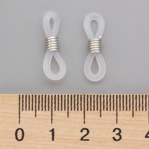 Držiaky na okuliare, Silikón, Železné prvky, 18-20x5-6mm, 20 ks