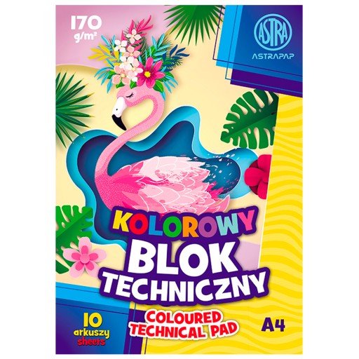 ASTRA farebný technický blok, 10 listov A4