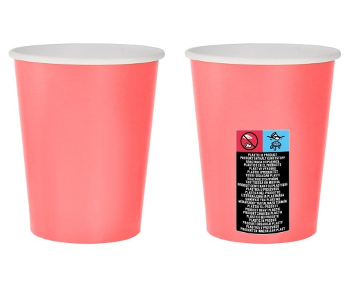 Papierové poháre Ružové 270 ml 14 ks.