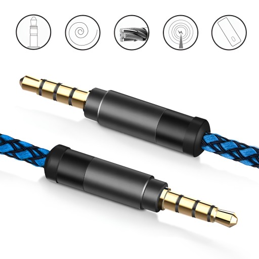 DLHÝ SILNÝ KÁBEL 1,5 M AUX MINI JACK 3,5 MM Opletenie