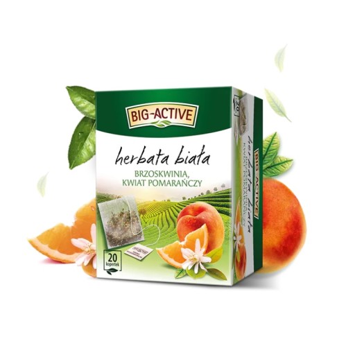 BIG ACTIVE Biely čaj s broskyňou a pomarančom