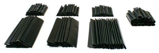SADA RÚROVIEK TEPELOM ZMRŠŤOVACIE TUBY OCHRANNÉ KOŠILE KRABIČKA 127 KS ČIERNA