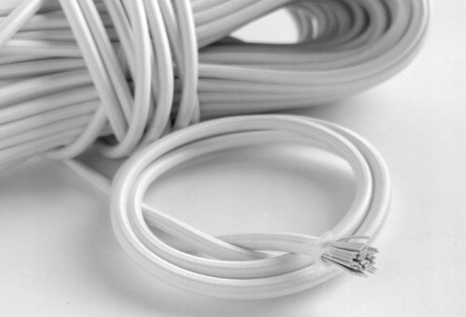 Gumová šnúra okrúhla pletená biela 5mm - 5m