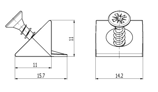 100x Stabilizátor zadnej steny so skrutkou 3,5x20mm