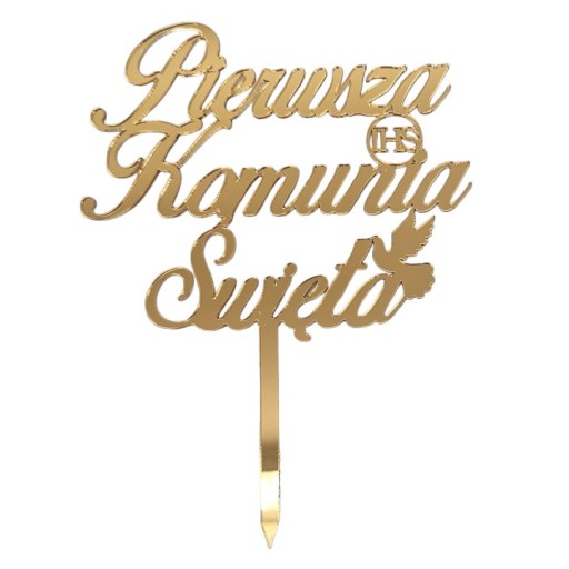 Zlatý vrchnák na prijímaciu tortu, prvé sväté prijímanie, zlaté zrkadlo