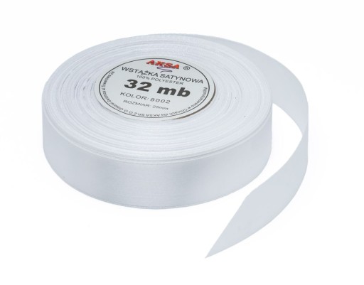 Saténová stuha Biela stuha 25mm 32m 8002