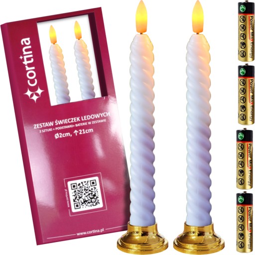 LED SVIEČKY 2 KS SET, AKUMULÁTOROVÉ SVIEČKY R6 21CM DEKORATÍVNE BIELE