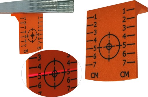 MaysterTools oranžový krížový laserový terč s terčom