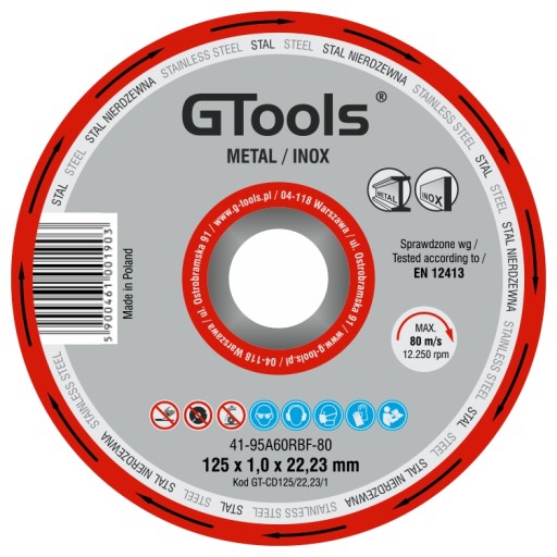 Kovový disk / Inox 125x1,0mm GTools GT-CD125