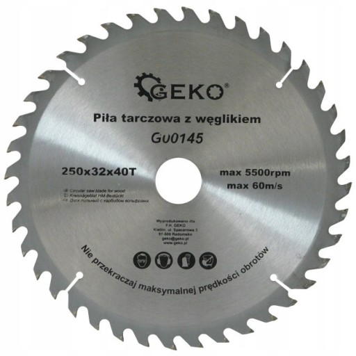 Kotúč na drevo 250x32x40T GEKO G00145
