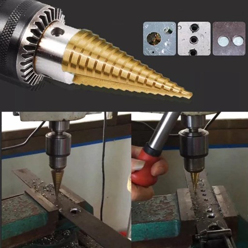 KROKOVÉ KUŽEĽOVÉ VRTÁKY PRE KOV DREVO PLASTOVÝ PLECH 4-32 MM HEX