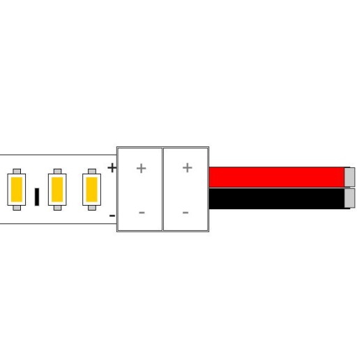 8mm jednostranný LED páskový konektor s káblom