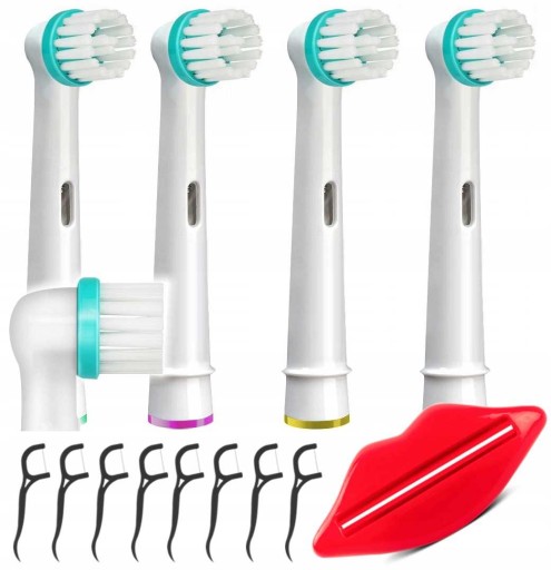 4x ORTODONTICKÉ HLAVICE PRE KEFKY Oral-B + STIERKAČ + 8x špáradlá