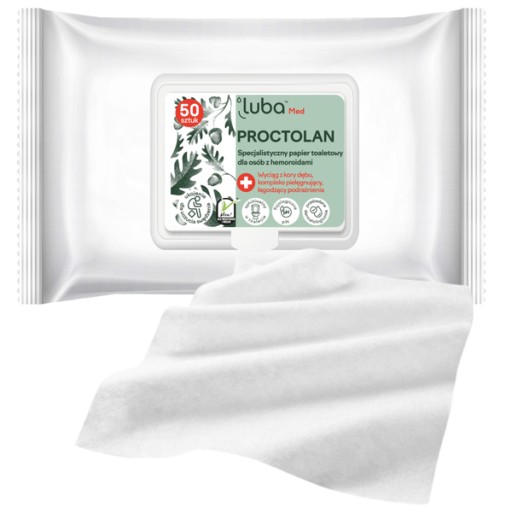 Luba MED PROCTOLAN vlhčený toaletný papier na hemoroidy