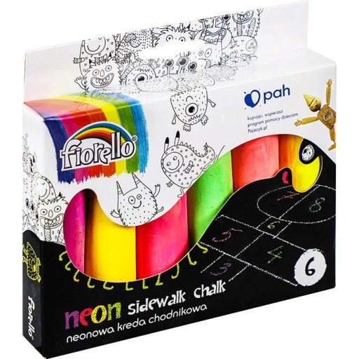 Neónová chodníková krieda 6 farieb Fiorello
