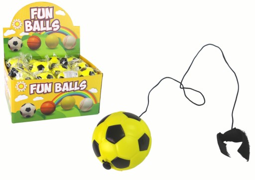PU futbal s Jojo gumou na skákanie, 6 cm, žltý