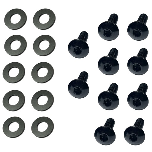 M6x18mm skrutka + podložka Čierne skrutky pre plastové kapotáže motocyklového skútra