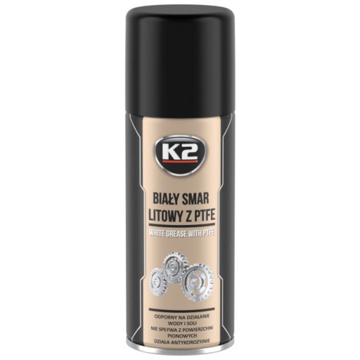 K2 biele lítiové mazivo PTFE s teflónovým sprejom 400 ml