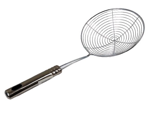 Sitko na vyprážanie, oceľový skimmer