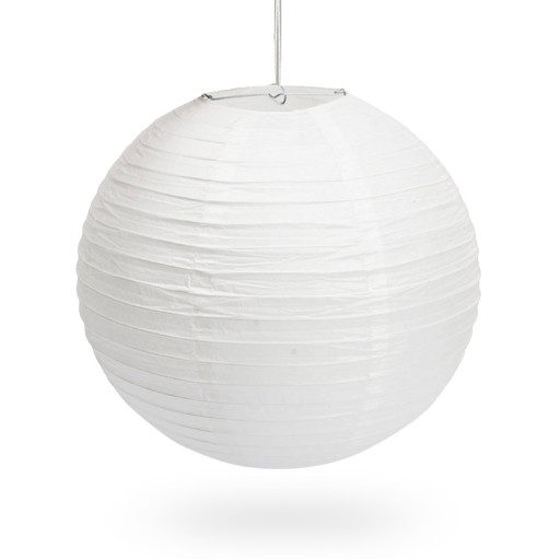 Papierové tienidlo LAMPION KULA biele - cca 40cm