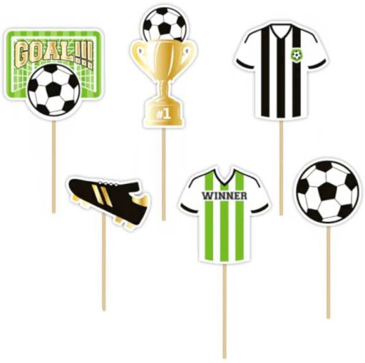 Topper FOOTBALL piker CUP gold 1-99 dekorácia na narodeninovú tortu 2ks