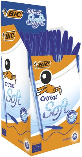 BIC CRISTAL MÄKKÝ GUĽOVÝ BOD MODRÁ HRÚBKA 1,2 MM S ČIAPKOM KANCELÁRSKA ŠKOLA