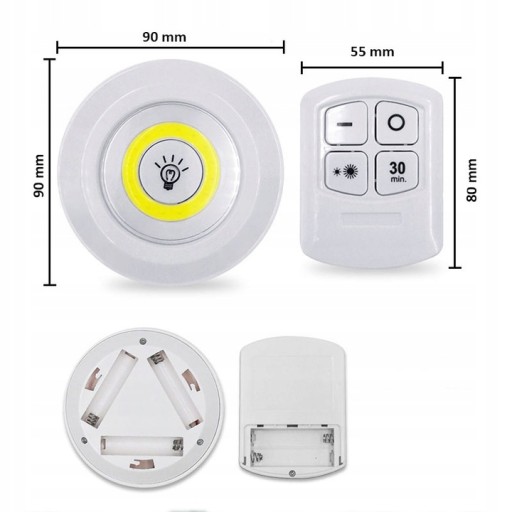 3x COB LAMPA BEZDRÔTOVÁ BATÉRIOVÁ LAMPA NA DIAĽKOVÉ OVLÁDANIE