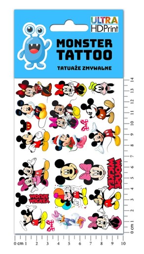 UMÝVAJÚCE DOČASNÉ TETOVANIE PRE DETI MICKEY MOUSE ORIGINÁLNE DIZAJNY
