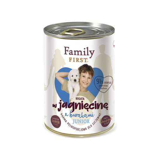 Family First Lamb + Beetroot Mokré krmivo pre mladých psov a šteňatá 400g