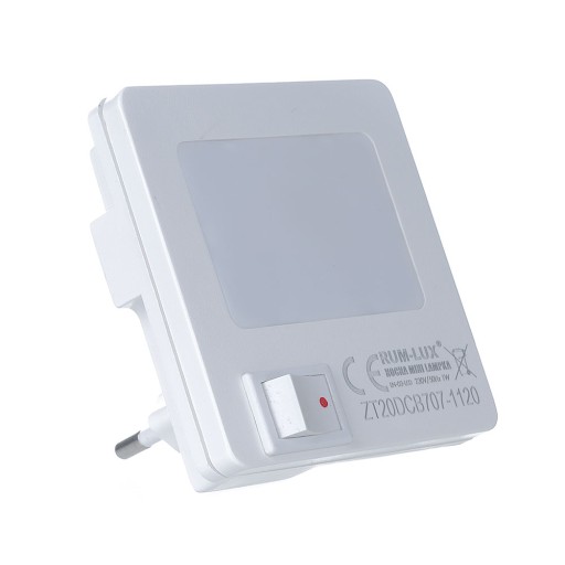 Štvorcová nočná lampa s LED kontaktom, žltá, 1W
