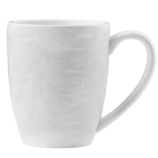 BIELY KERAMICKÝ HRNČEK 340ML SKLO MAT TEXTURE PRIMA DECO