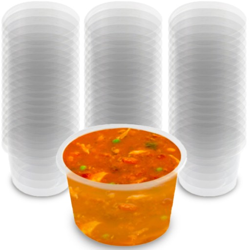 PP NÁDOBY 500ml balenia na polievku, raw food, 50 ks