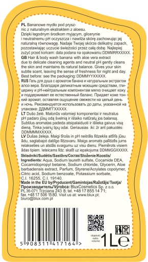 KIDS banánové sprchové mydlo s aloe 1L
