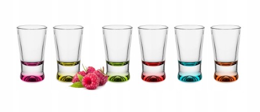 Poháre na panák na vodku GLASMARK Farebné dno 6x 25ml X x