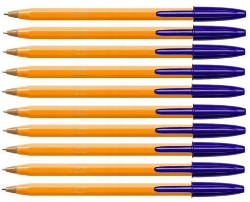 BIC ORANŽOVÉ MODRÉ GULIČKOVÉ PERO, 10 KS