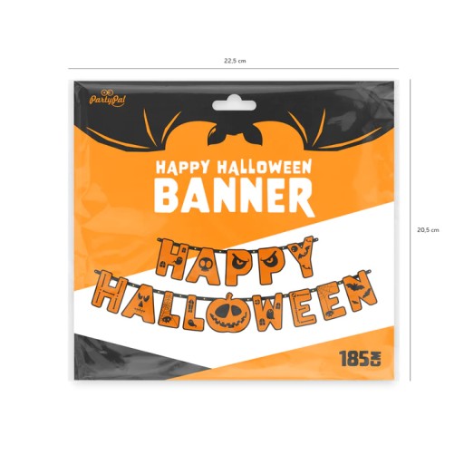 Veselý halloweensky banner s oranžovou tekvicou