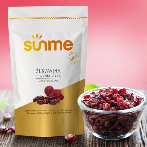 SUŠENÉ BRUSNICE 250g čerstvé celé SUŠENÉ CELÉ OVOCIE vysoká kvalita 0,25kg