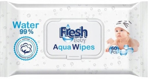 AQUAWIPES Aqua obrúsky pre deti vlhčené obrúsky 99% voda 60ks