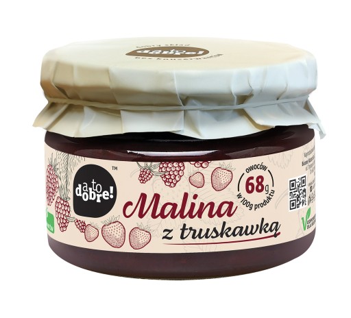 Prírodný malinový a jahodový džem 295g a je dobrý!