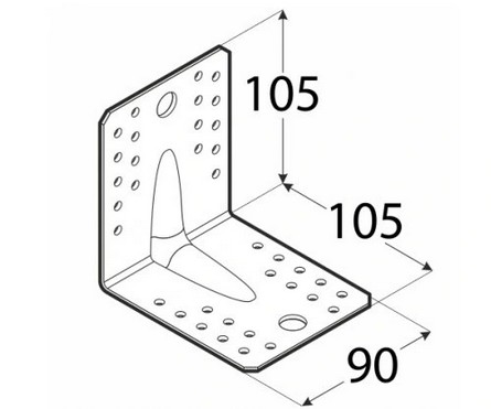 UHLOVÁ LIŠTA KP2 TEPSÁRSKA KLOBKA 105x105x90x2,5 1ks