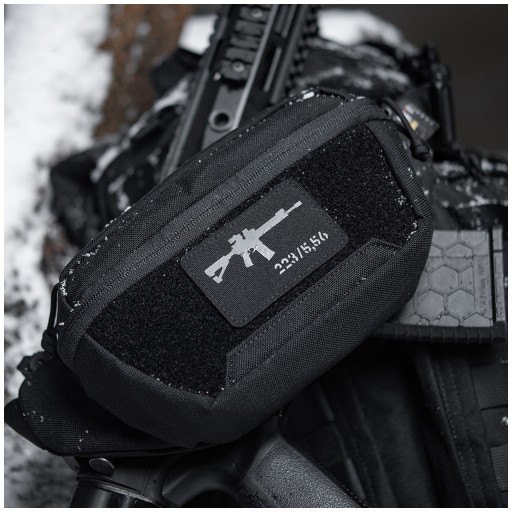 Náplasť Emblem AR-15 223/5,56 laserom rezaná čierna/sivá M-Tac