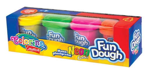 COLORINO PLASTOVÁ PASTA 4 FARBY NEON + FORMY