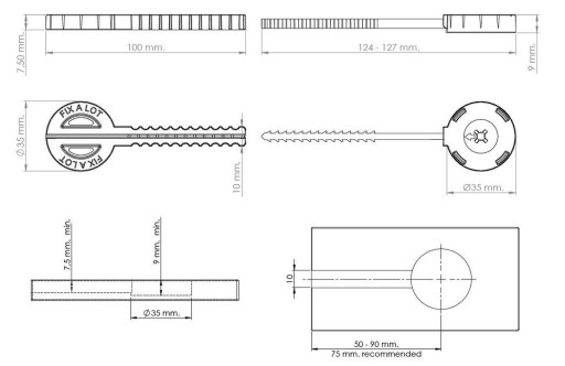Nábytková spojka pre tenké stolové dosky 10 mm