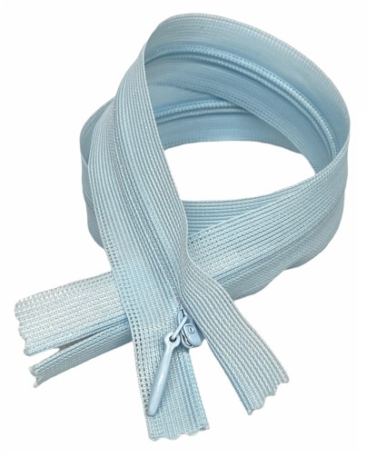 Skrytý zips, pevná modrá, 22 cm