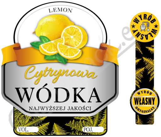 Etiketa - LEMON vodka + bander. 10 ks