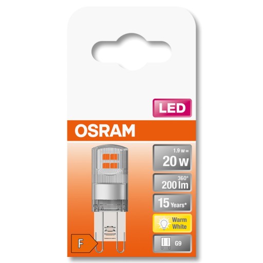 G9 LED žiarovka KAPSULA 1,9W = 20W 2700K OSRAM