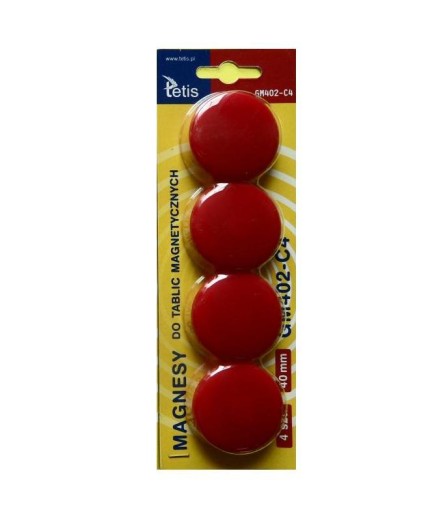 FAREBNÉ okrúhle magnety na DOSKY, 4 ks, 40 mm