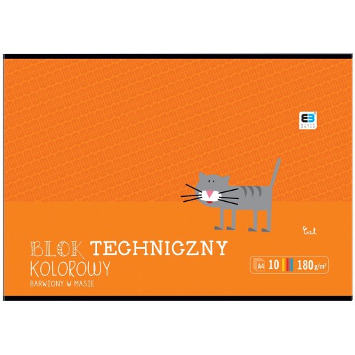 Technický blok A4 10k 180 g farebné listy BEBE