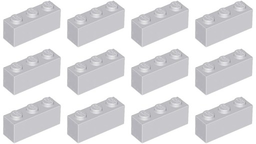 LEGO 3622 BRICK 1x3 svetlosivá NOVINKA (15g) 12 ks.