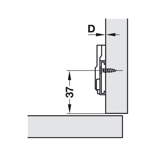 Vedenie METALLA HAFELE 0mm excentr